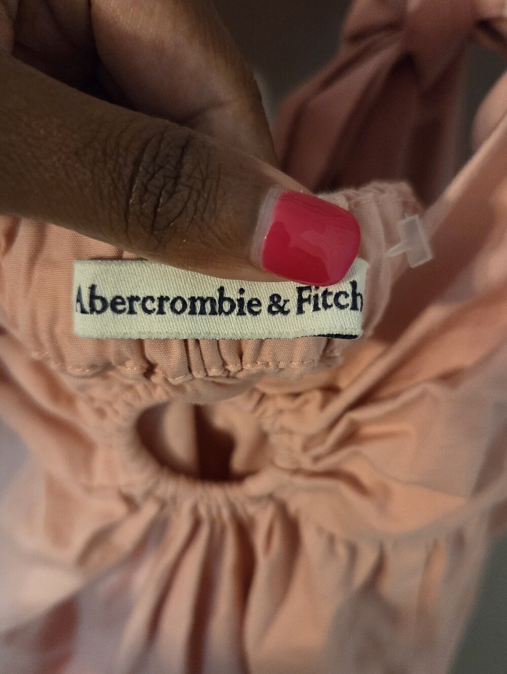 Abercrombie & Fitch Women's Pink Puff Sleeve O-Ring Cutout Midi Dress Sz S - Picture 9 of 11